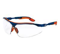 uvex i-vo Safety Spectacles - Blue/Orange Frames - Clear Lens