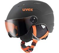 uvex Junior Visor Pro - Ski Helmet for Kids - Visor - Individual Fit - Black-Orange Matt - 52-54 cm
