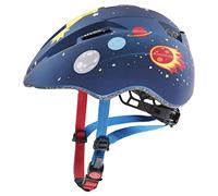 uvex Kid 2 cc - Lightweight Kids Bike Helmet for Children - Individual Fit - Upgradeable with an LED Light - Dark Blue Rocket Matt - 46-52 cm
