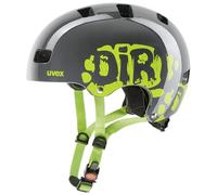 uvex kid 3 - sturdy bicycle helmet for children - individually adjustable fit - washable inner padding - dirtbike grey-lime - 51-55 cm