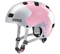 uvex kid 3 - sturdy bicycle helmet for children - individually adjustable fit - washable inner padding - silver - rosé - 55-58 cm