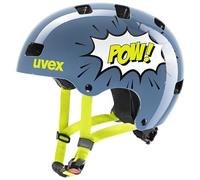 uvex kid 3 - sturdy bike helmet for kids - individual fit - washable interior - stone blue pow - 55-58 cm