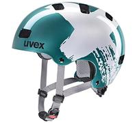 uvex kid 3 - sturdy bicycle helmet for children - individually adjustable fit - washable inner padding - teal-silver - 55-58 cm
