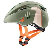 uvex kid 2 cc - lightweight bike helmet for kids - individual fit - upgradable with an LED light - sage green dino matt - 46-52 cm
