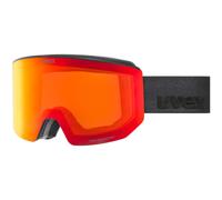 Uvex Lace Attract - Ski Goggles For Adults - Filter Category 2 - Contrast Enhancing - Black M Dl/Fm Red-Oran - One Size