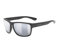 uvex LGL Ocean P - Sunglasses for Men and Women - Polarized Lenses - Mirrored Lenses - Black Matt/Silver-Silver - One Size