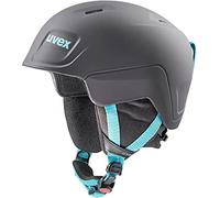 uvex Manic Pro - Ski Helmet for Kids - Individual Fit - Optimized Ventilation - Black-Petrol Matt - 54-58 cm