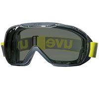 uvex Safety Goggles, Anthracite/Lime, Grey Lens