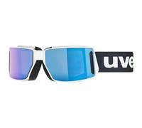 uvex mtn tour - sports glasses for adults - anti-fog technology - contrast enhancing - white matt/mir.blue - one size