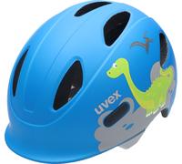 uvex Oyo Style - Lightweight Kids Bike Helmet for Children - Individual Fit - Upgradeable with an LED Light - Dino Blue Matt - 50-54 cm