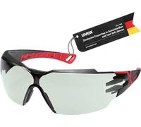 Uvex pheos cx2 - safety glasses - spectacles supravision excellence technology - metal-free, anti-fog & scratch-resistant - one size - black/red, grey 46% (IR-ex 1.7)