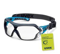 Uvex pheos nxt guard Safety Goggles with 100% UV Protection, Anti-fog Inside Extremely Scratch-Resistant and Metal-free Exterior with Headband, Transparent, Blue/Anthracite
