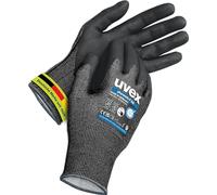 Uvex phynomic F XG, 1 pair - cut protection - & grip gloves for wet & oily areas - sensitive & abrasion-resistant - black - size 10/XL