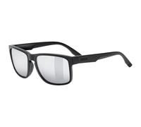 uvex poise - sports glasses for adults - 100% UVA-, B, C protection - contrast enhancing - black matt/mir. silver - one size