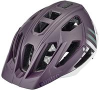 uvex quatro cc - safe MTB helmet for women and men - individually adjustable fit - adjustable visor - plum - white matt - 56-61 cm