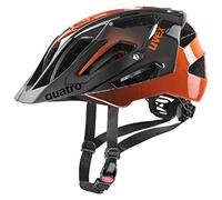 uvex quatro - safe MTB helmet for women and men - individually adjustable fit - washable inner padding - titan - orange - 52-57 cm