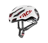 uvex Race 9 - Extremely Lightweight Performance Bike Helmet for Men & Women - Aerodynamic Ventilation - Optimized Ventilation - White - Red Matt - 53-57 cm