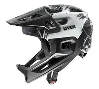 uvex react jr. fullface - lightweight bike helmet for kids - individual fit - washable interior - black-white matt - 52-56 cm