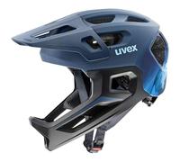 uvex react jr. fullface - lightweight bike helmet for kids - individual fit - washable interior - dusk blue matt - 52-56 cm