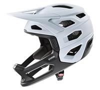 uvex Revolt - Extremely Lightweight Mountain Bike Helmet for Men & Women - Individual Fit - Removable Chinguard - Cloud-Black Matt - 52-57 cm
