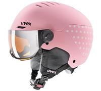 uvex Rocket jr Visor - Ski Helmet for Kids - Visor - Individual Fit - Pink Confetti Matt - 51-55 cm