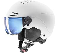 uvex Rocket jr Visor - Ski Helmet for Kids - Visor - Individual Fit - White - Black Matt - 51-55 cm