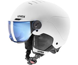 uvex Rocket jr Visor - Ski Helmet for Kids - Visor - Individual Fit - White - Black Matt - 51-55 cm