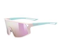 uvex skyrise jr. - sports glasses for kids - strong UV protection - contrast enhancing - pink-green matt - one size