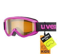 uvex Speedy Pro - Ski Goggle for Kids - Contrast Enhancing - Extended Field of Vision & Anti-Fog Coating - Pink/Lasergold - One Size