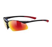 uvex Sportstyle 223 - Sports Sunglasses for Men and Women - Mirrored Lenses - Comfortable & Non-Slip - Black/Red - One Size