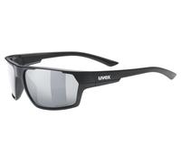 Uvex Sportstyle 233 P - Sports Sunglasses for Men and Women - Polarized Lenses - Mirrored Lenses - Black Matt/Silver - One Size
