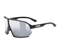 uvex sportstyle 237 - sports glasses for adults - strong UV protection - contrast enhancing - black matt/mir.sil - one size