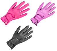 Uvex Sportstyle Kids PU Leather Horse Riding Gloves BlackPink/Violet 4-6.5