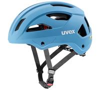uvex stride - sturdy bike helmet for men and women - individual fit - extendable with plug-in LED & brim - azure matt - 59-61 cm
