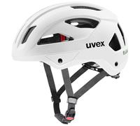 uvex stride - sturdy bike helmet for men and women - individual fit - extendable with plug-in LED & brim - white matt - 53-56 cm