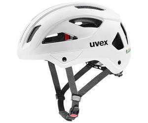 uvex stride - sturdy bike helmet for men and women - individual fit - extendable with plug-in LED & brim - white matt - 59-61 cm