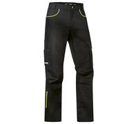 Uvex Tune-up Light Men's Work Trousers, Waistband Trousers, 2-Way Stretch, Lightweight, Robust, Elastic, Cargo Pockets and Ruler Pocket, black / yellow, 48