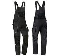 Uvex Tune-Up Long Work Trousers for Men - Elastic Waistband Dungarees with Knee Pockets - Black - Size 64
