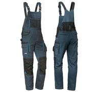 Uvex Tune-Up Long Work Trousers for Men - Elastic Waistband Dungarees with Knee Pockets - Blue - Size 48