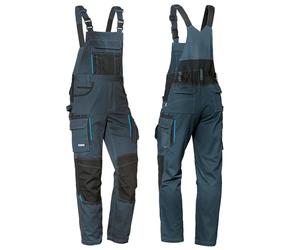 Uvex Tune-Up Long Work Trousers for Men - Elastic Waistband Dungarees with Knee Pockets - Blue - Size 52
