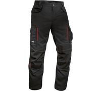 Uvex Tune-Up Men's Long Work Trousers - Robust Men's Work Trousers with Knee Pad Pockets - 35% Cotton - Black/Rot - 54
