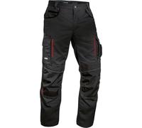 Uvex Tune-Up Men's Long Work Trousers - Robust Men's Work Trousers with Knee Pad Pockets - 35% Cotton - Black/Rot - 52