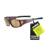 uvex Ultra Spec m - Sports Sunglasses for Men and Women - Mirrored Lenses - Suitable for Spectacle Wearers - Havanna/Brown - One Size