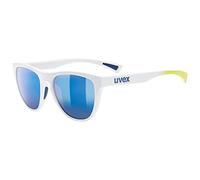 Uvex Unisex-Adult, esntl spirit sports glasses, white matt/mirror blue, one size