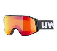 uvex Unisex-Adult, gravity FM ski goggles, black matt/red clear, one size