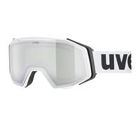 uvex Unisex-Adult, gravity FM ski goggles, white matt/silver-green, one size