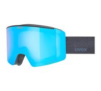 Uvex Unisex-Adult, ignite FM ski goggles, black matt/mirror blue, one size