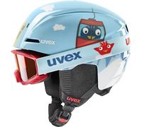 uvex Unisex-Kids, viti set ski helmet & ski goggles, light blue birdy, 51-55 cm