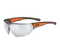 uvex Unisex Sports Glasses, Black Orange, Silver, One Size