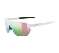 Uvex vective - versatile, robust sports sunglasses with filter category 3 and 100% UVA, UVB and UVC protection for adults - white matte/mirror pink - one size